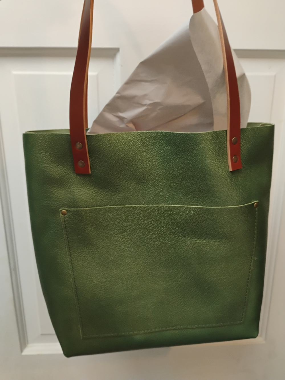 NEW Portland Leather Golden Apple Medium Tote with Tandles